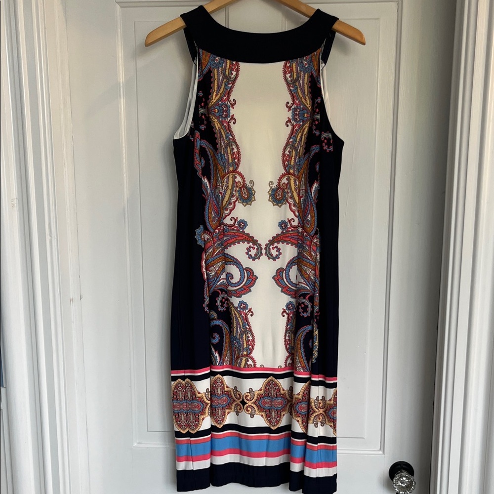 Roz & Ali Navy and White Paisley Midi Dress - Picture 4 of 4